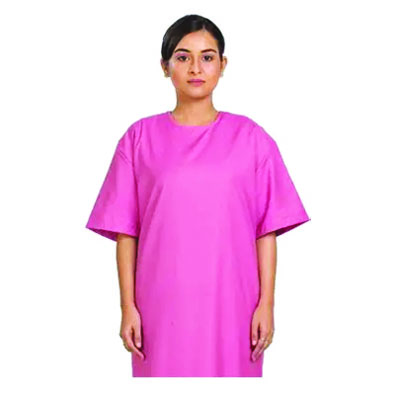 HPI2A - PATINT GOWN - BACK OPEN - HALF SLEEVLES (POLY COTTON)